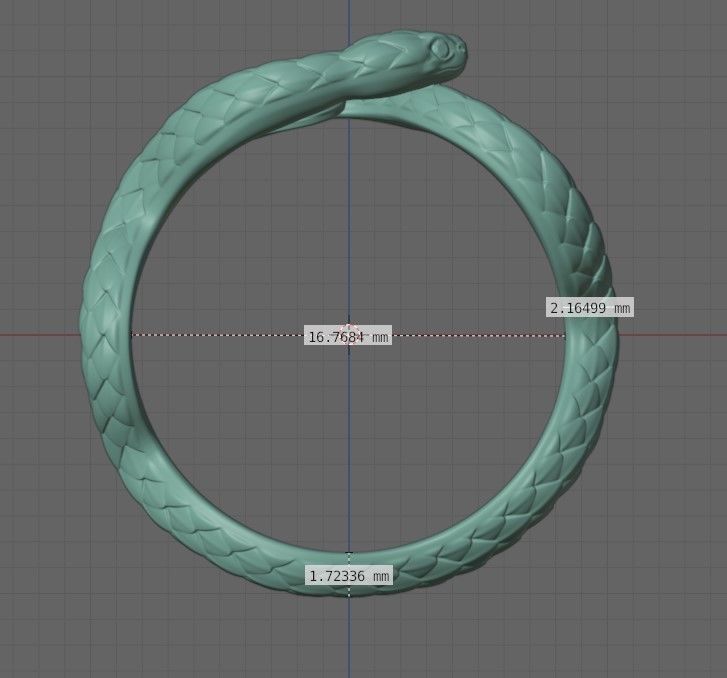 Snake ring 3D print model_7