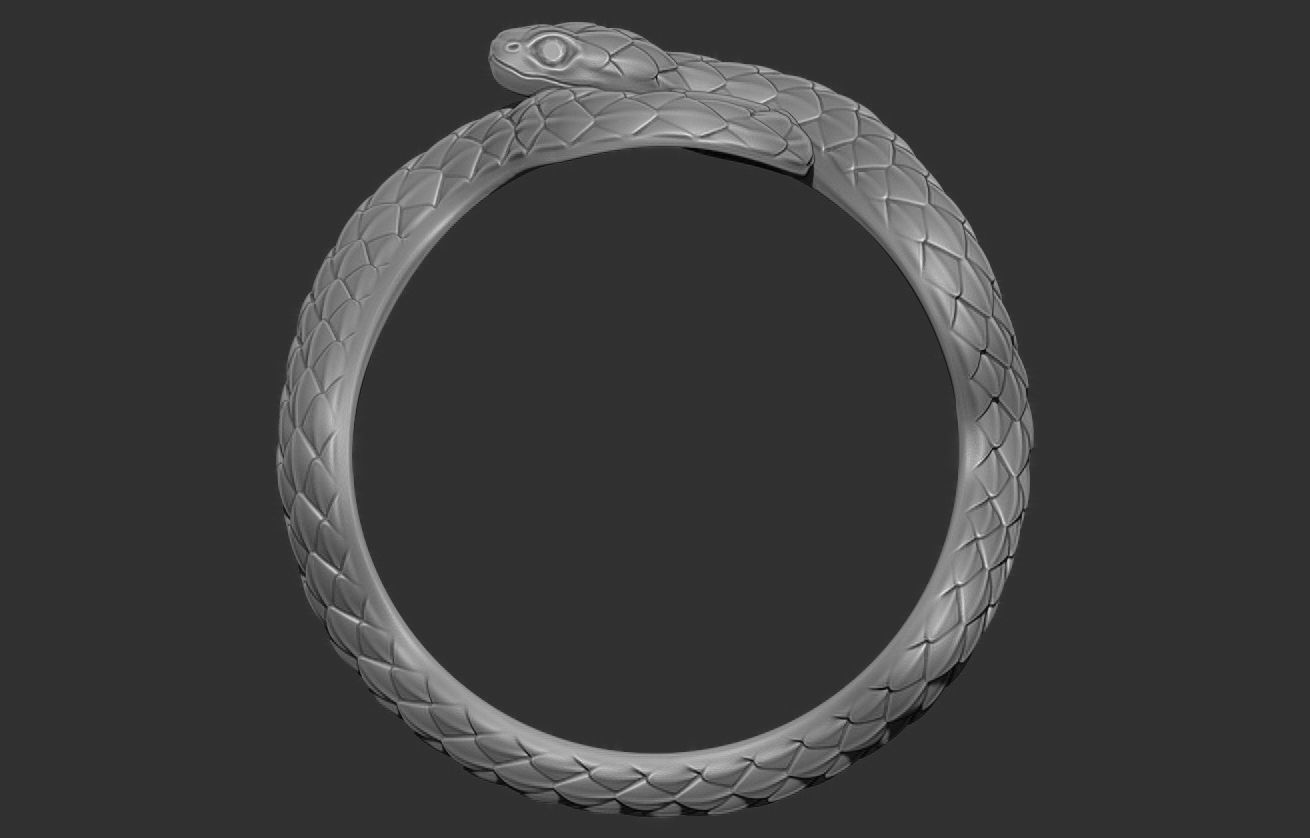 Snake ring 3D print model_2