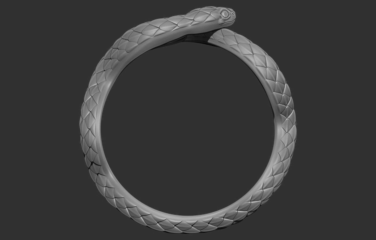 Snake ring 3D print model_4