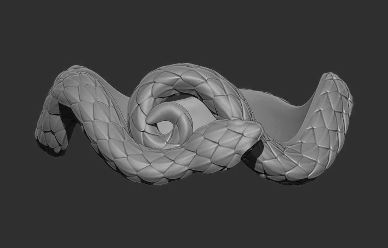 Snake ring 3D print model_5
