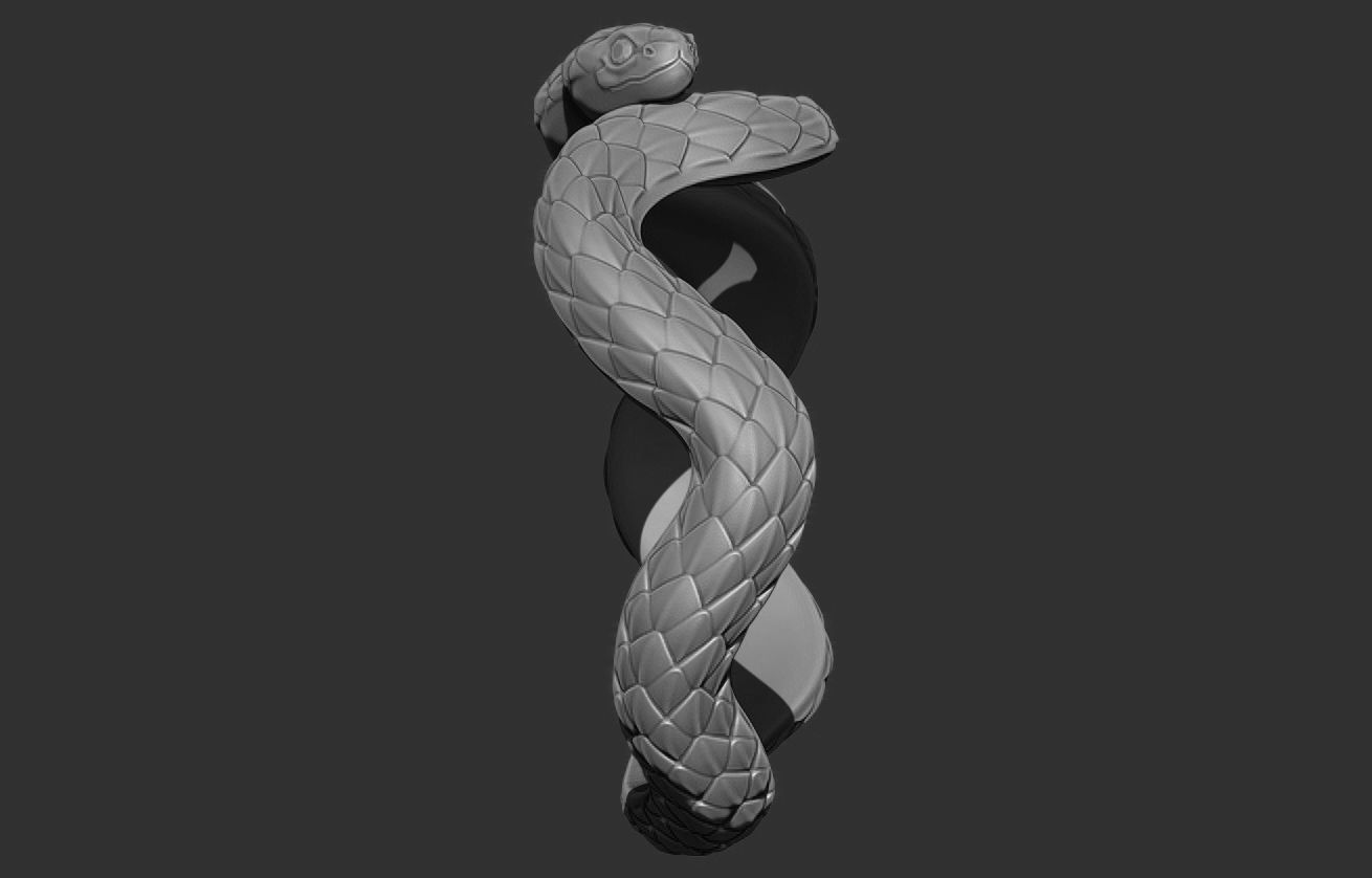 Snake ring 3D print model_1