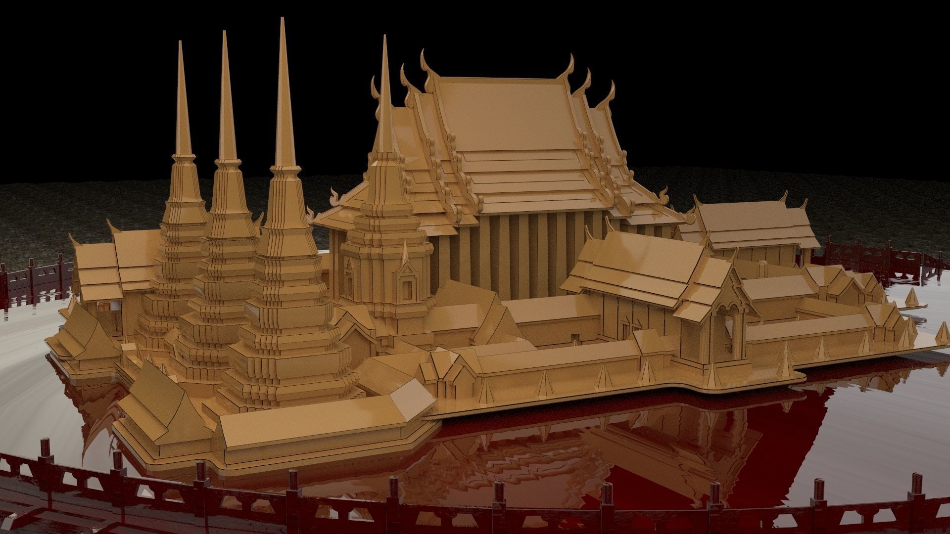 Chinese ancient temple 3D model_4
