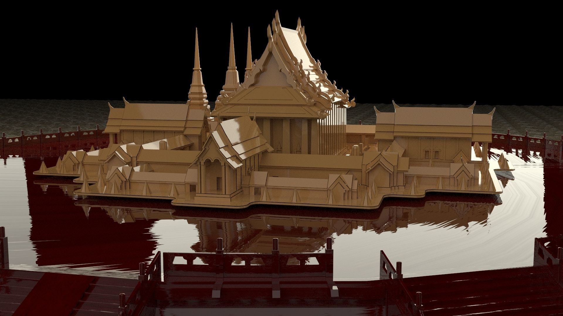 Chinese ancient temple 3D model_3