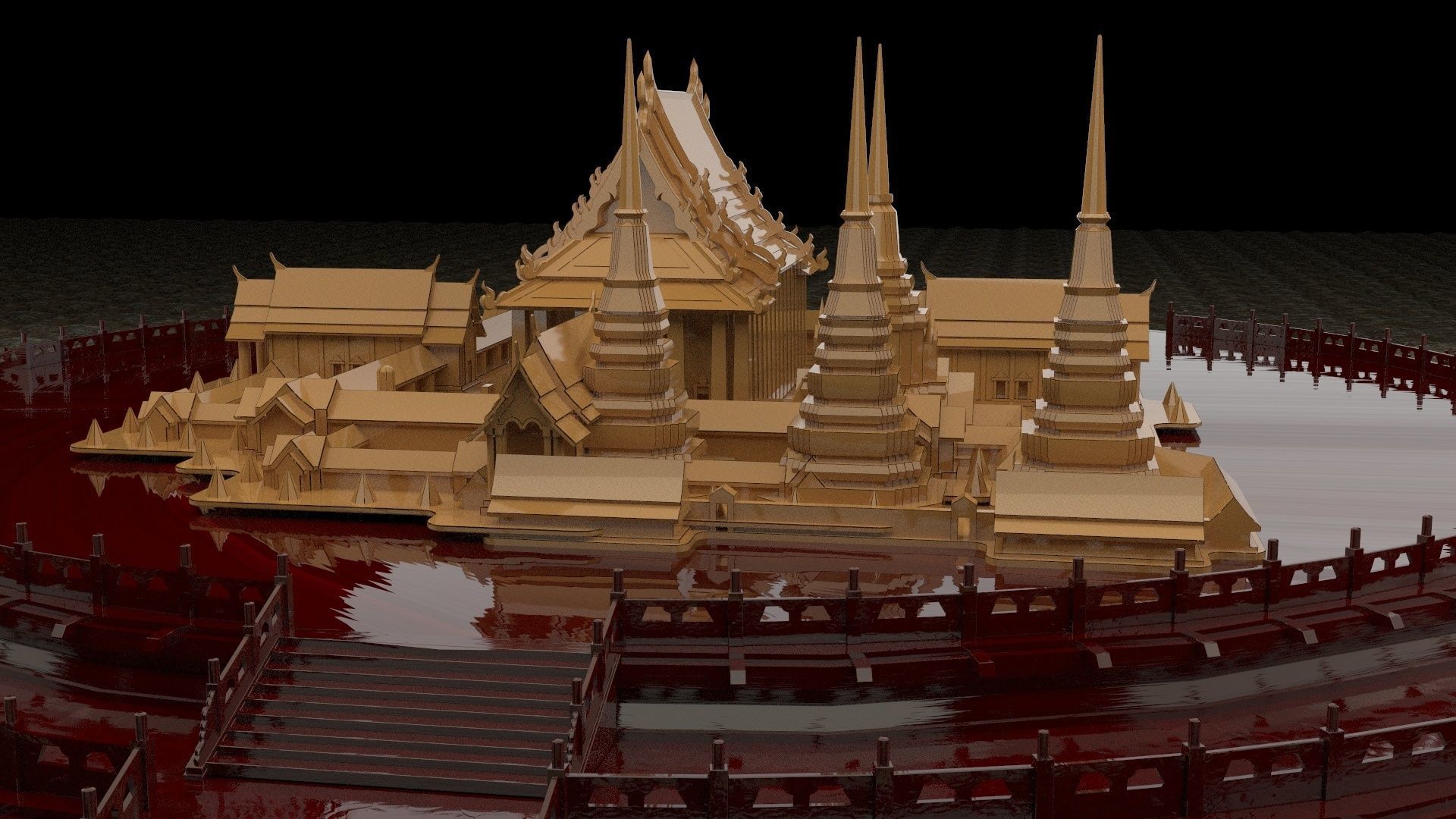 Chinese ancient temple 3D model_2