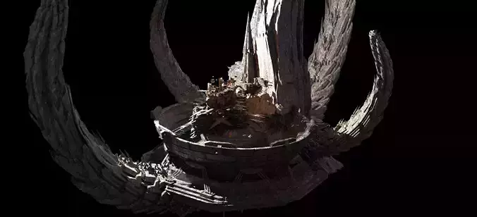 Dragon Asteroid city Floating monolith