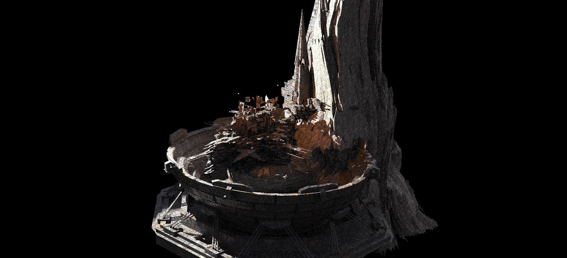 Dragon Asteroid city Floating monolith 2  3D model_1