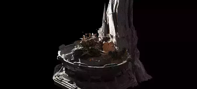 Dragon Asteroid city Floating monolith 2  3D model