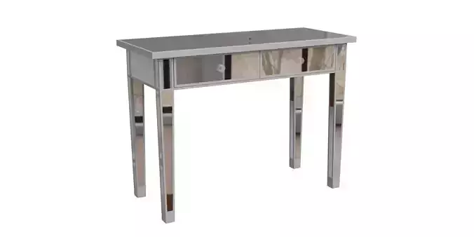 2 Drawer Mirrored Desk