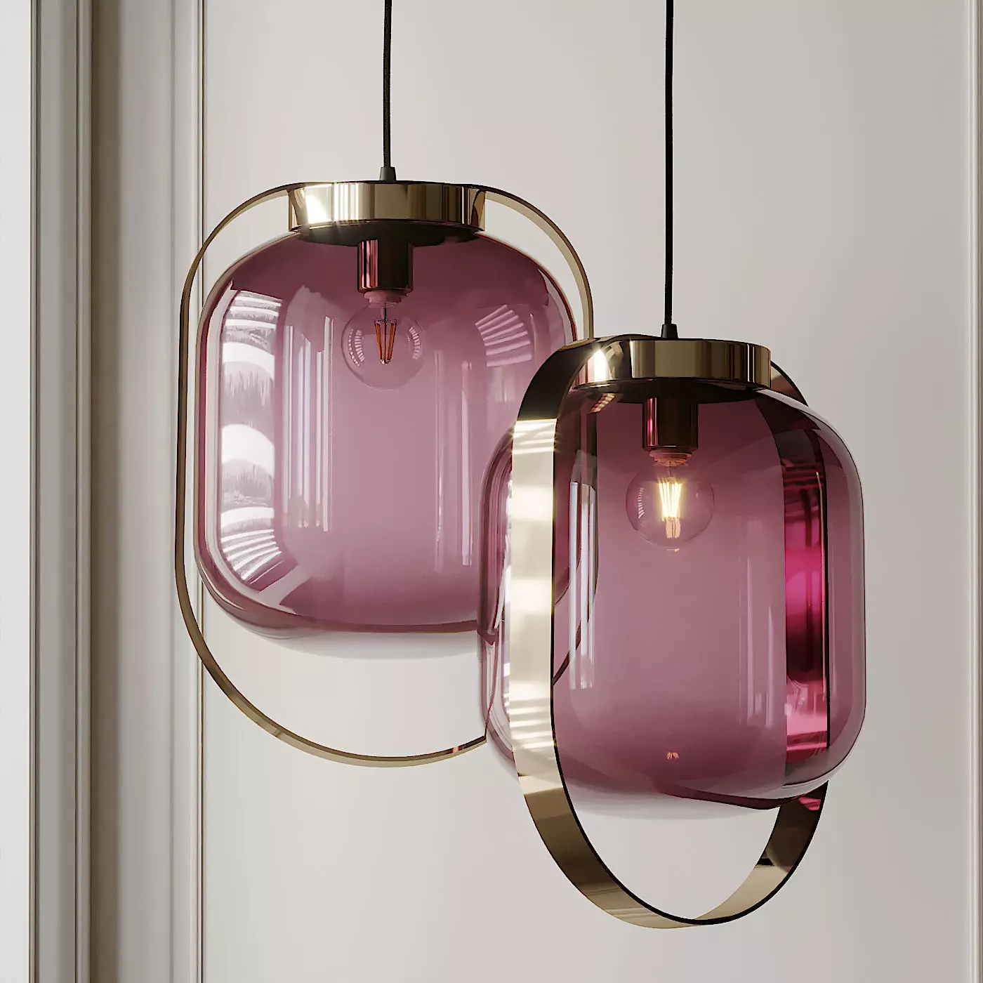 Jupiter Blush Pink Pendant Light from Rockett st George 3D model
