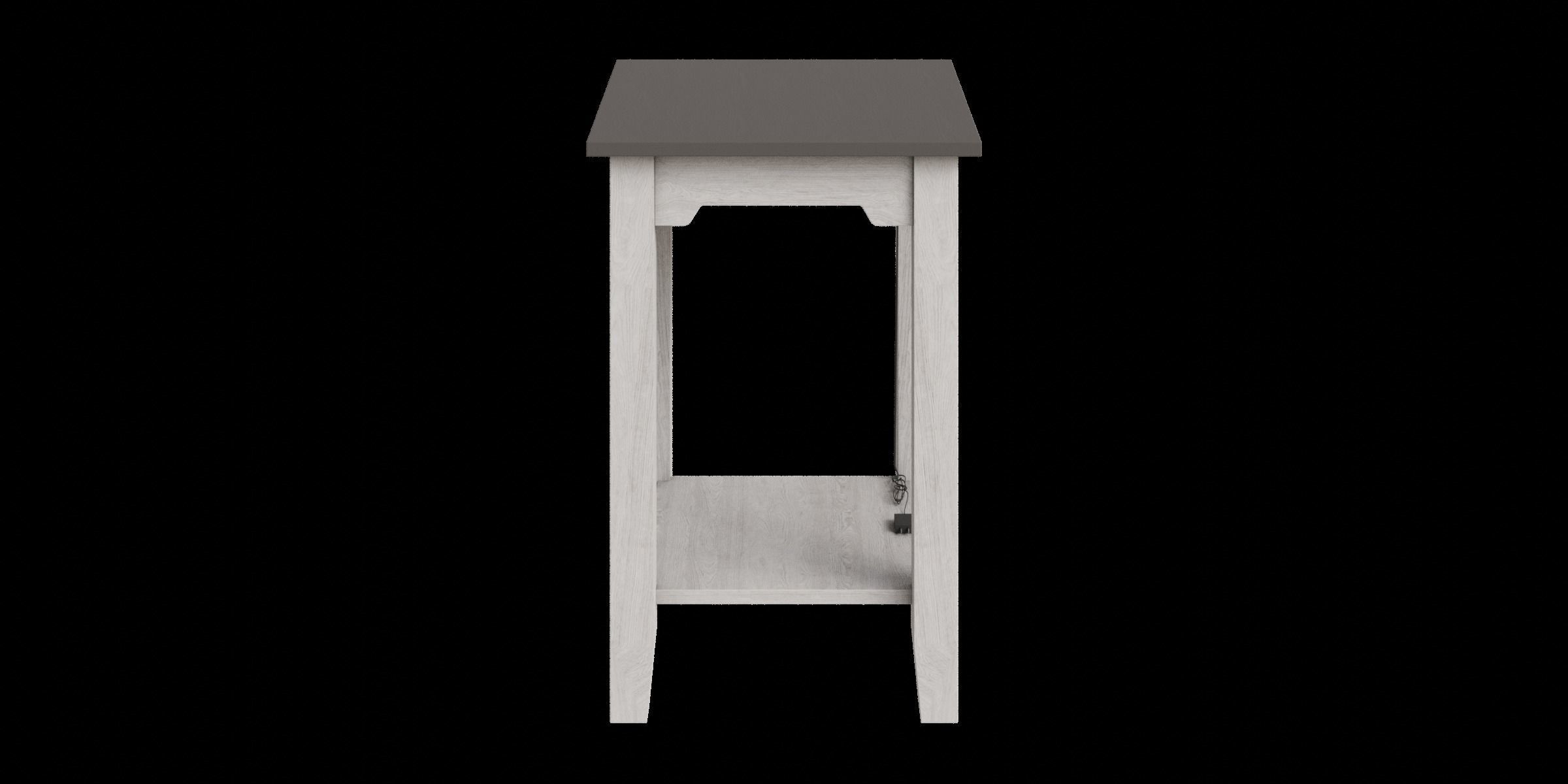 End Table With Usb Ports Outlets Low-poly 3D model_8