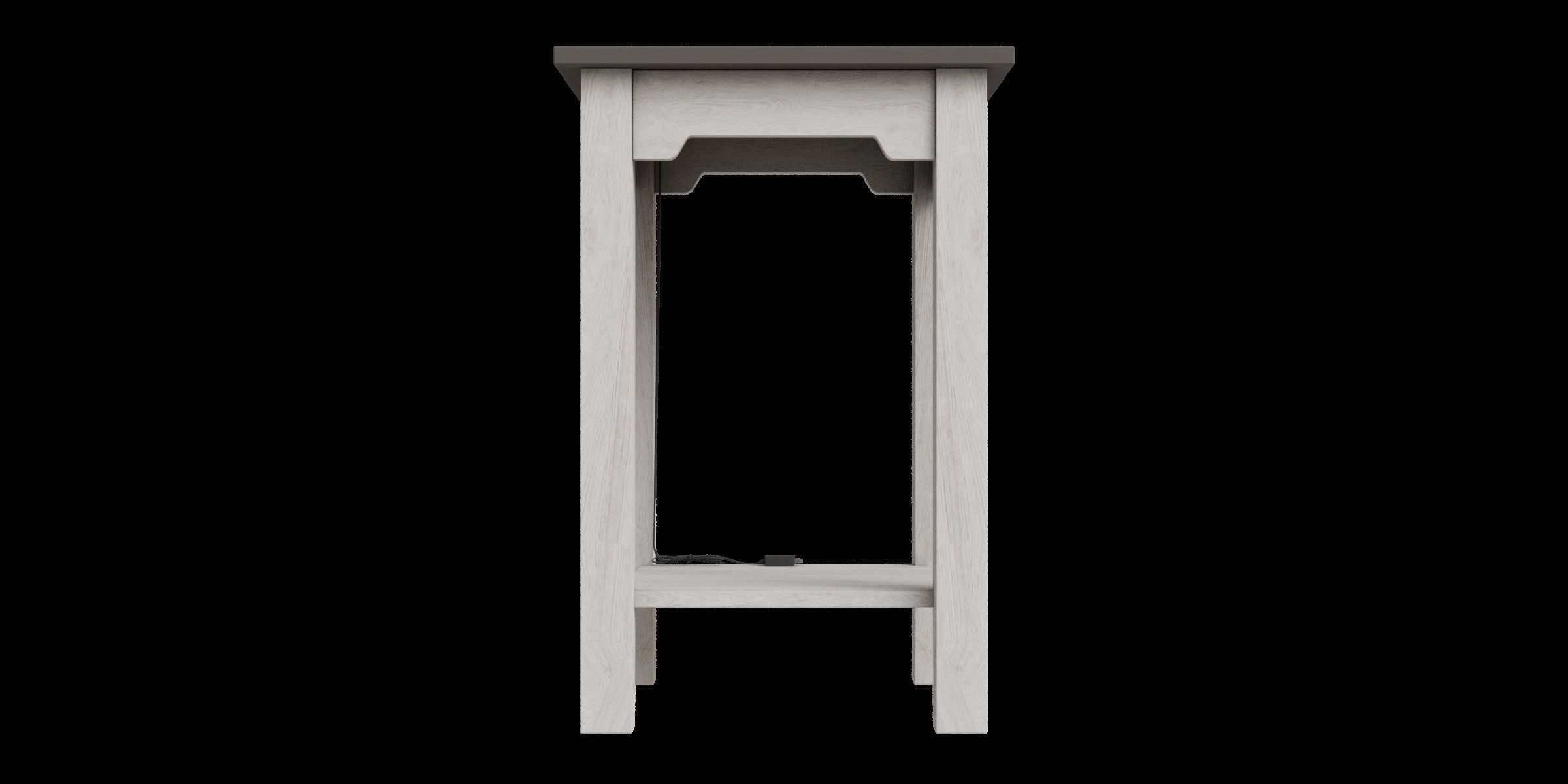 End Table With Usb Ports Outlets Low-poly 3D model_5