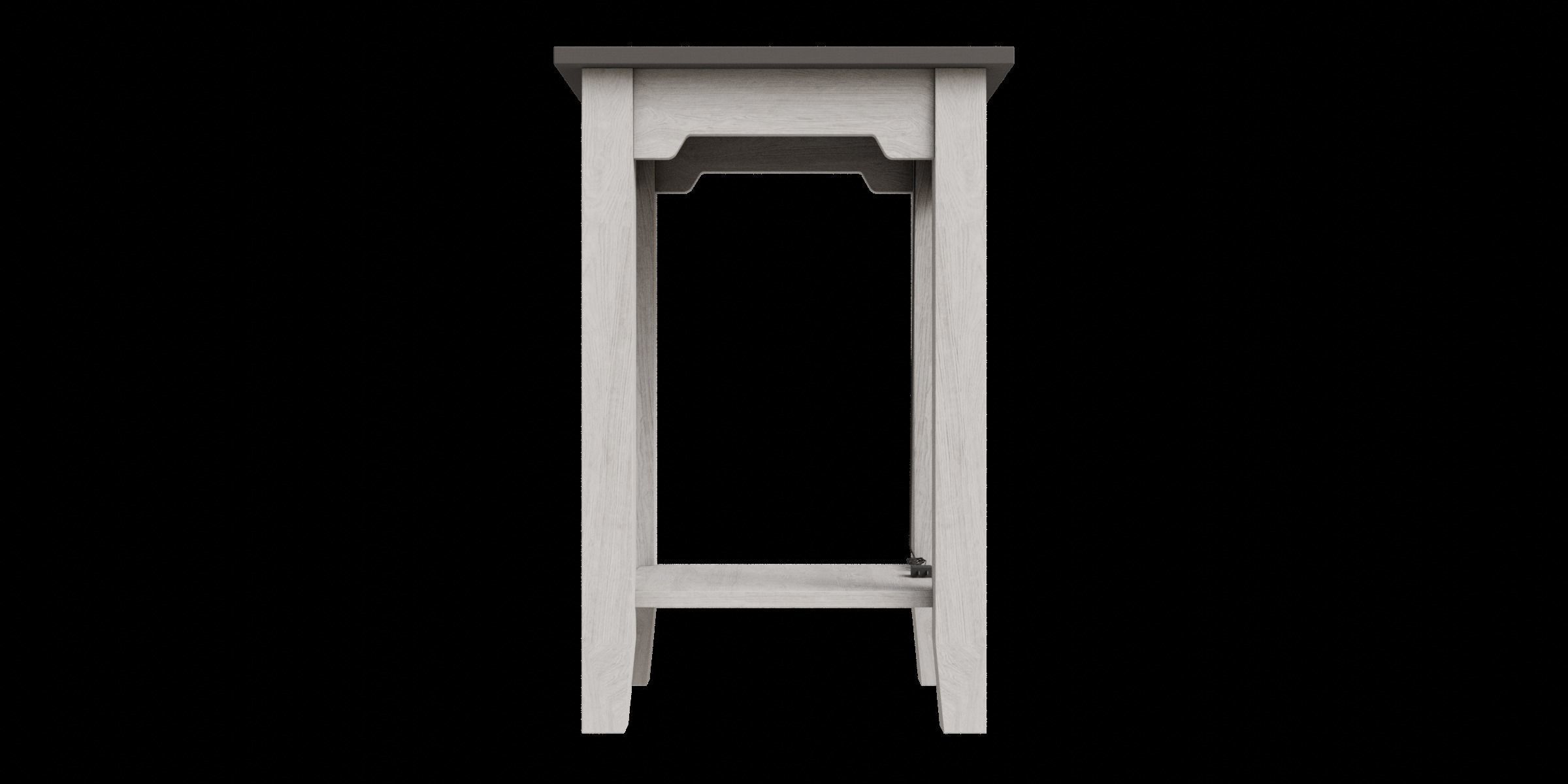 End Table With Usb Ports Outlets Low-poly 3D model_4