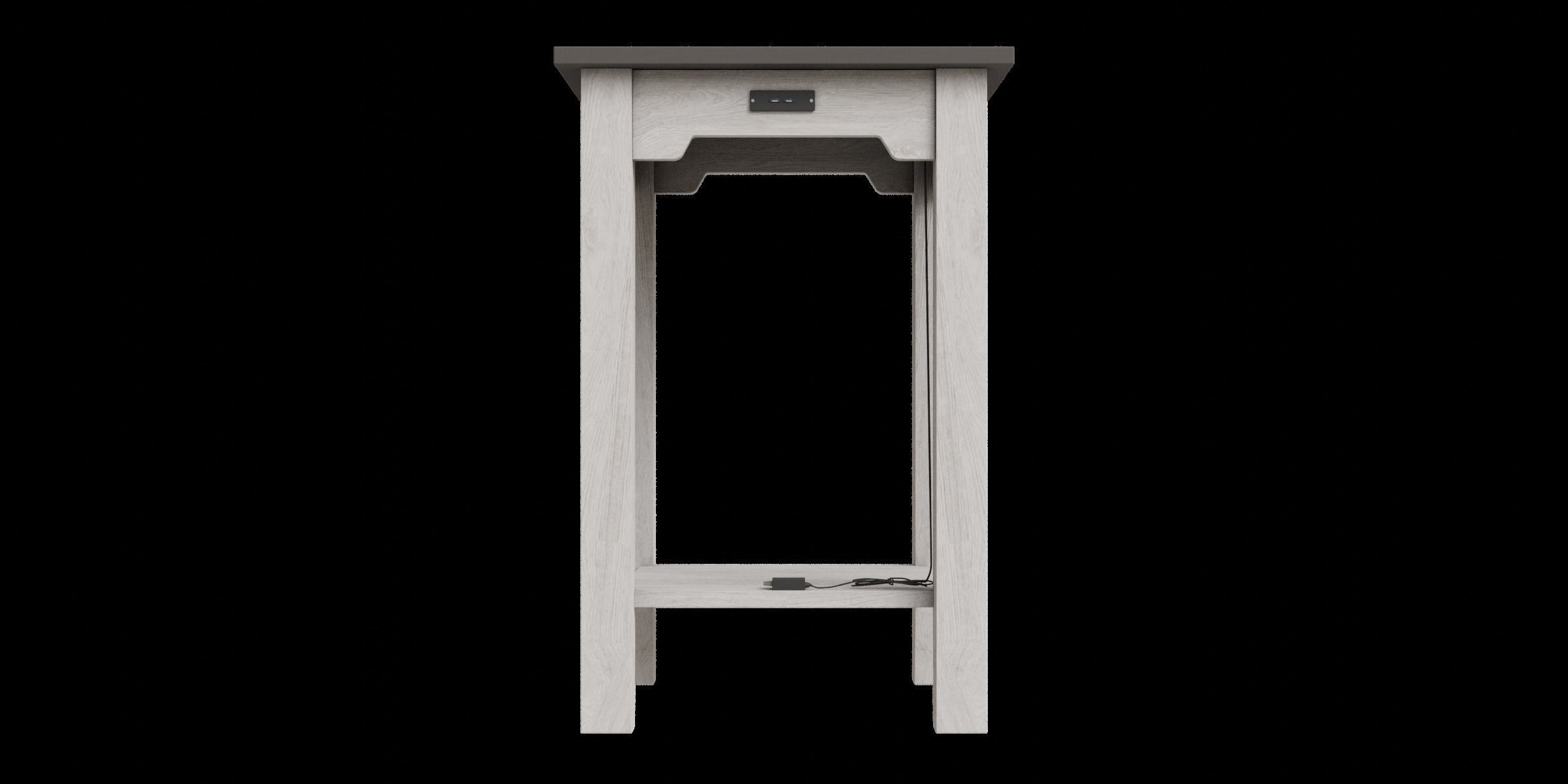 End Table With Usb Ports Outlets Low-poly 3D model_7