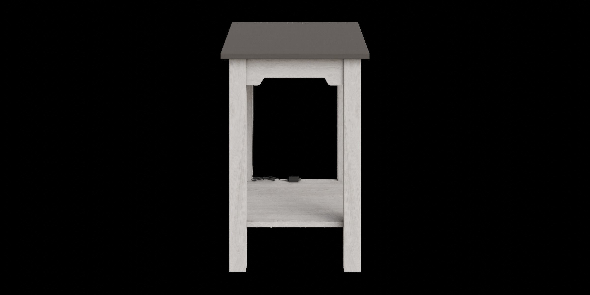 End Table With Usb Ports Outlets Low-poly 3D model_9