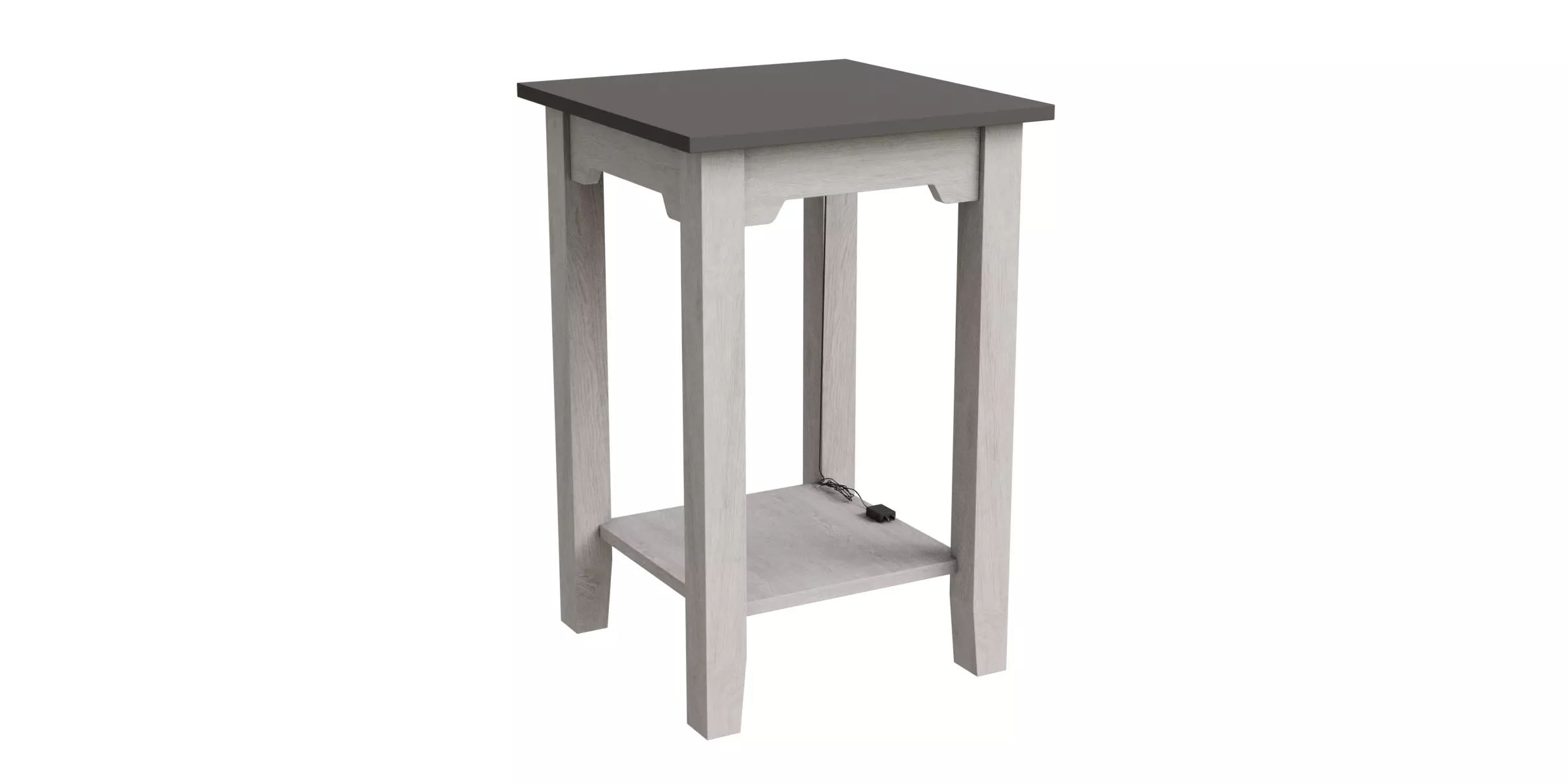 End Table With Usb Ports Outlets Low-poly 3D model_0