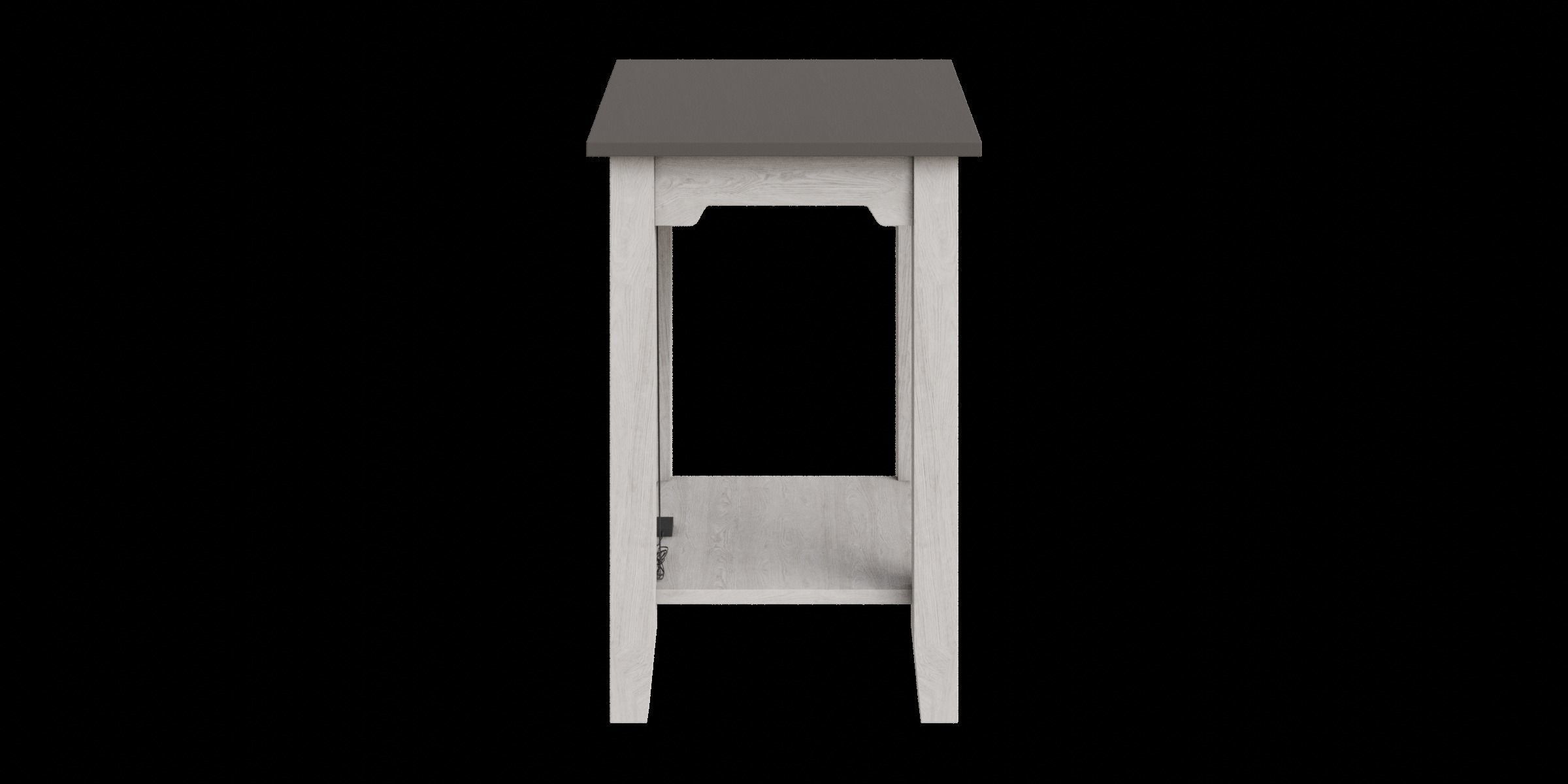 End Table With Usb Ports Outlets Low-poly 3D model_10