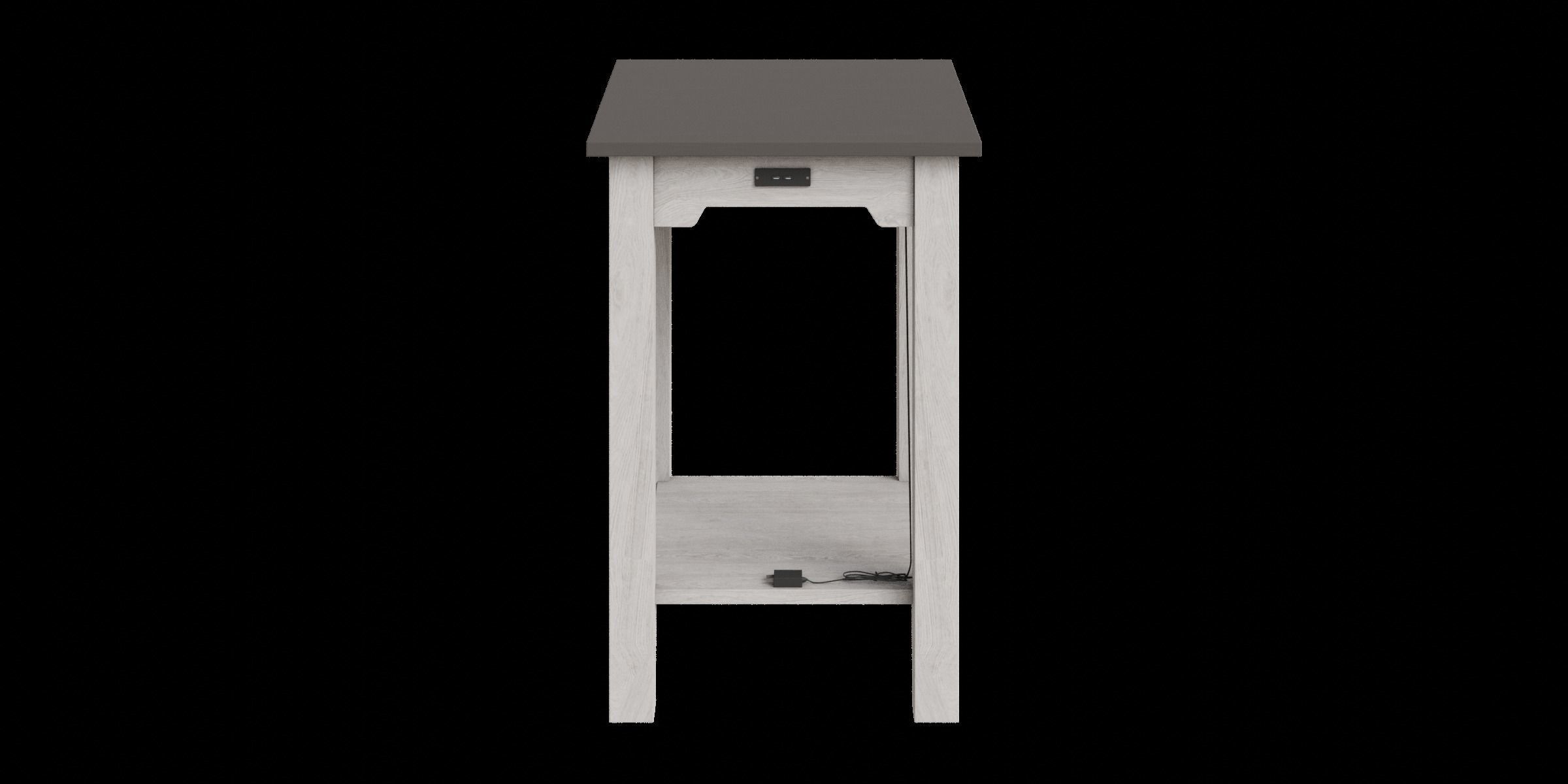 End Table With Usb Ports Outlets Low-poly 3D model_11