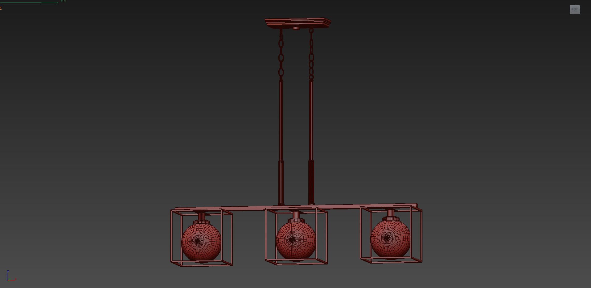 Cowen 3-Light Brushed Gold Interior Chandelier  3D model_5