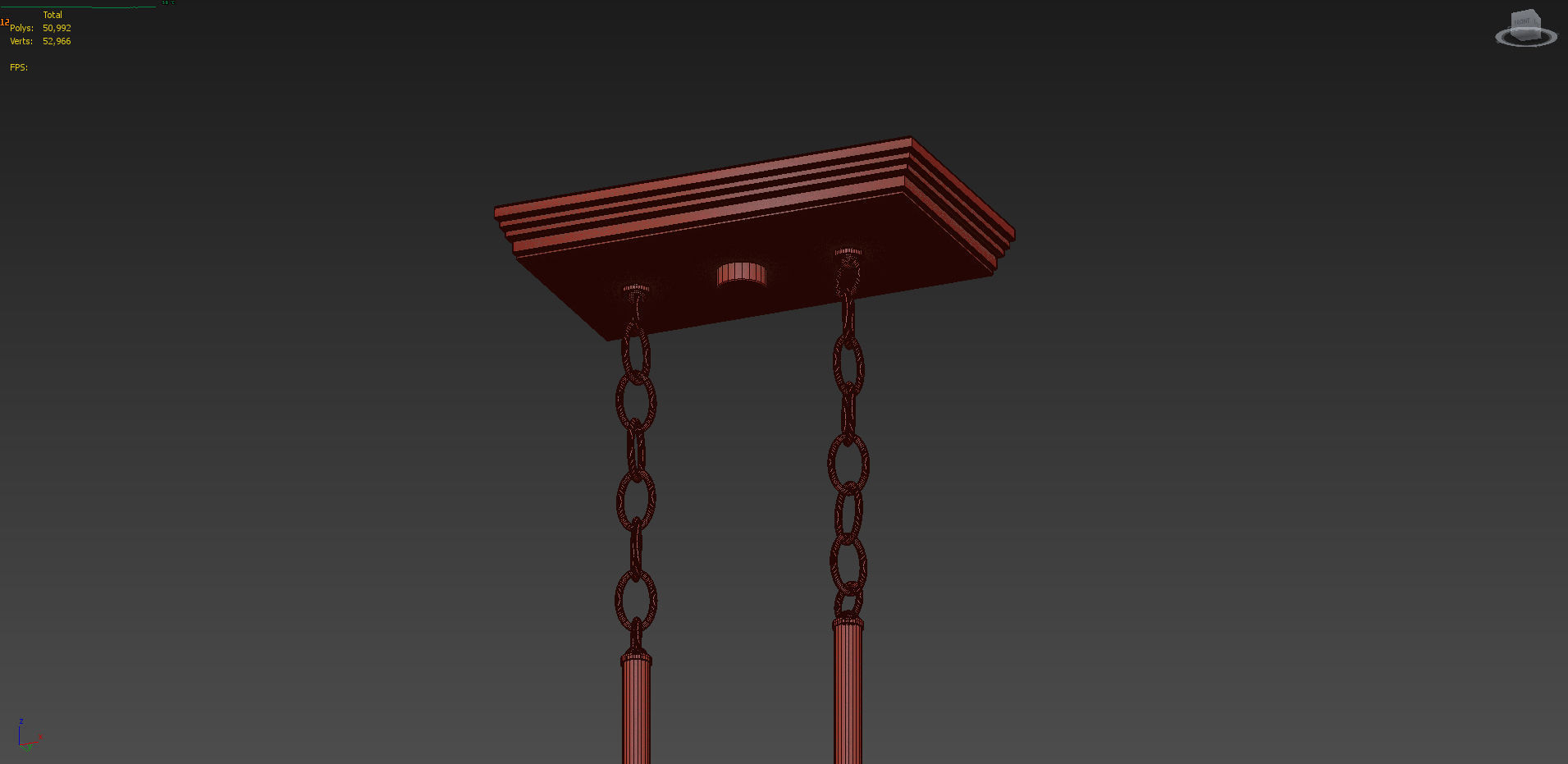 Cowen 3-Light Brushed Gold Interior Chandelier  3D model_2