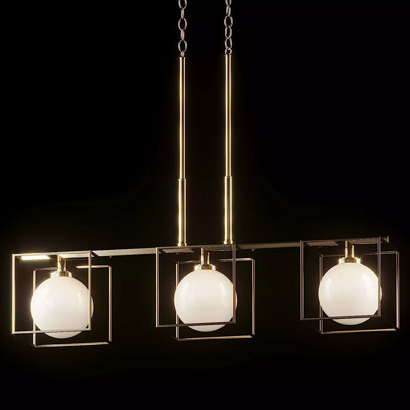 Cowen 3-Light Brushed Gold Interior Chandelier  3D model_0