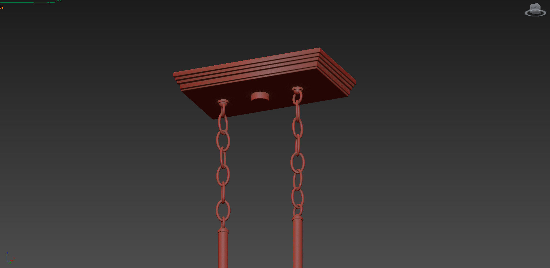 Cowen 3-Light Brushed Gold Interior Chandelier  3D model_3