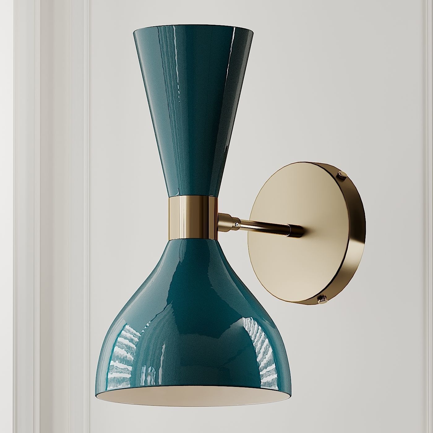 Italian Modern Brass Enamel Ludo Wall Sconce 3D model_1