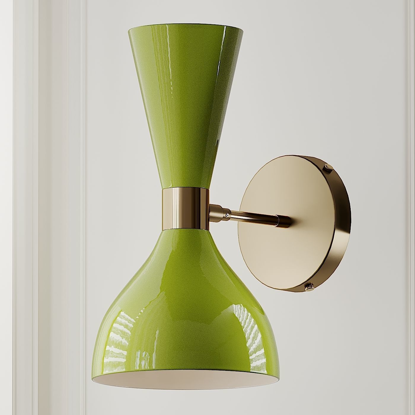 Italian Modern Brass Enamel Ludo Wall Sconce 3D model_2
