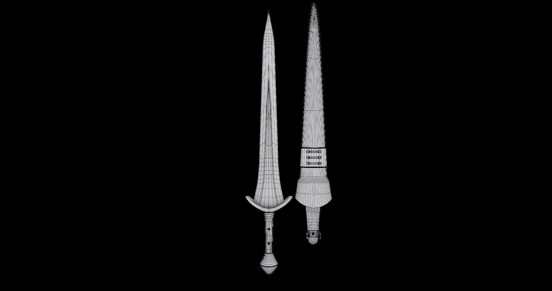 5 Fantasy Swords All PBR Unity UE Textures Included  3D Model Collection_21