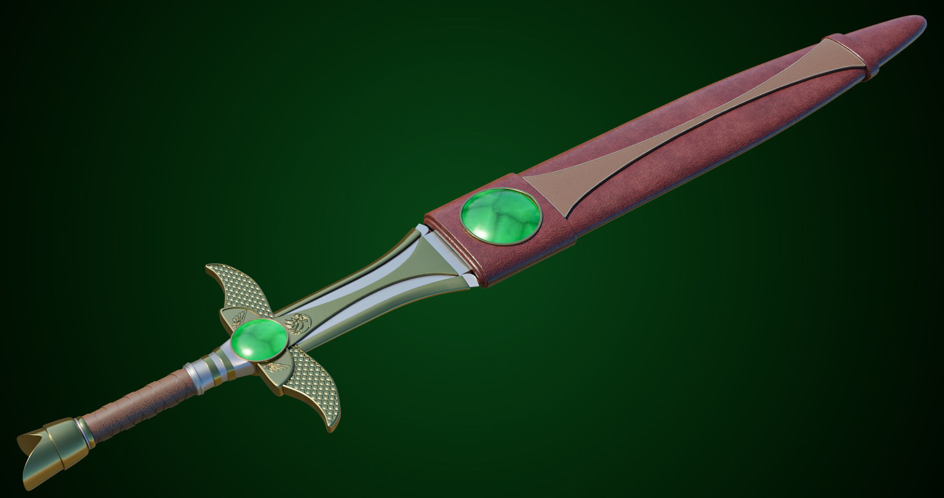 5 Fantasy Swords All PBR Unity UE Textures Included  3D Model Collection_25