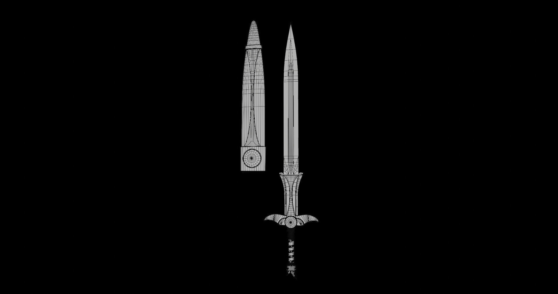 5 Fantasy Swords All PBR Unity UE Textures Included  3D Model Collection_26