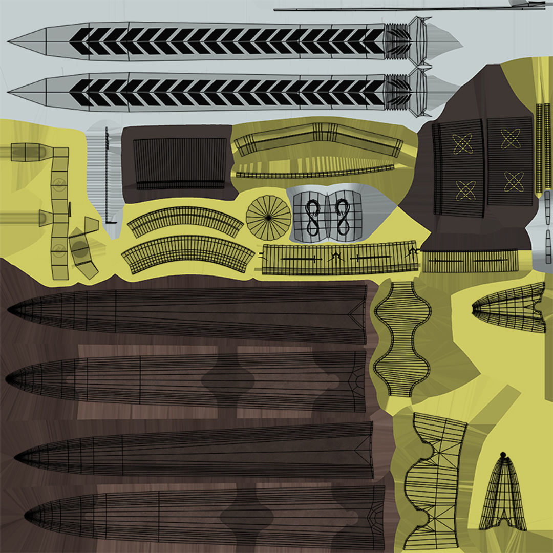 5 Fantasy Swords All PBR Unity UE Textures Included  3D Model Collection_12