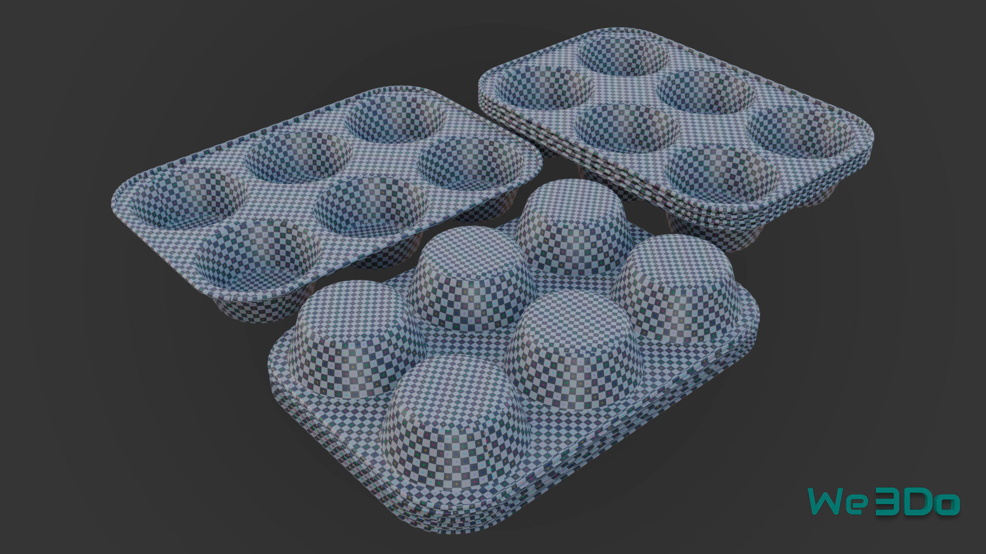 Disposable Aluminum Cupcake Muffin Pans Low-poly 3D model_23