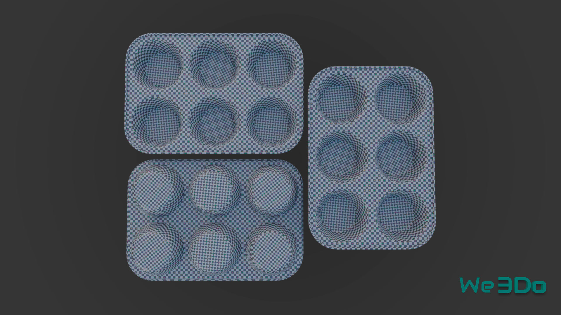 Disposable Aluminum Cupcake Muffin Pans Low-poly 3D model_19
