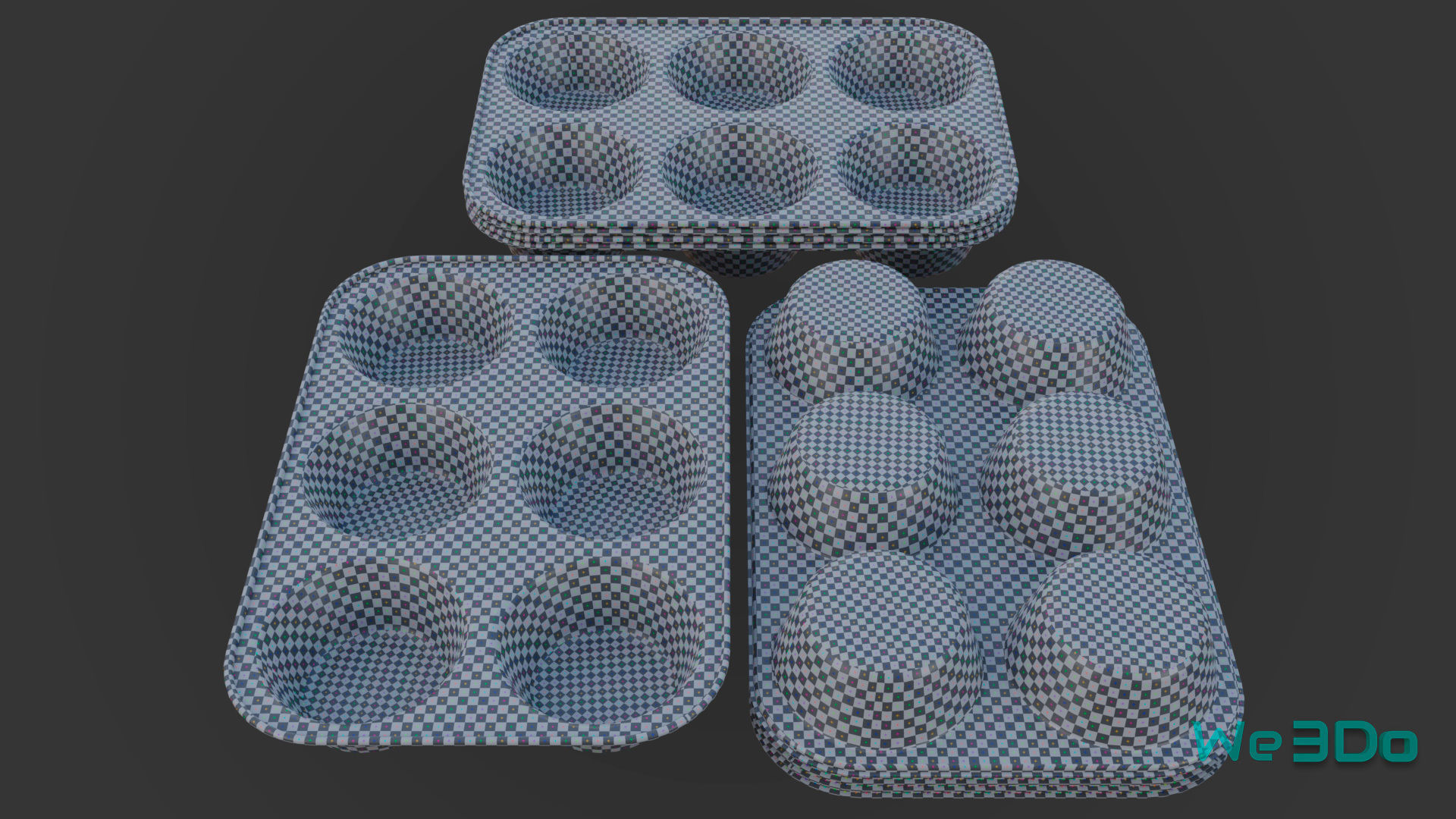 Disposable Aluminum Cupcake Muffin Pans Low-poly 3D model_18