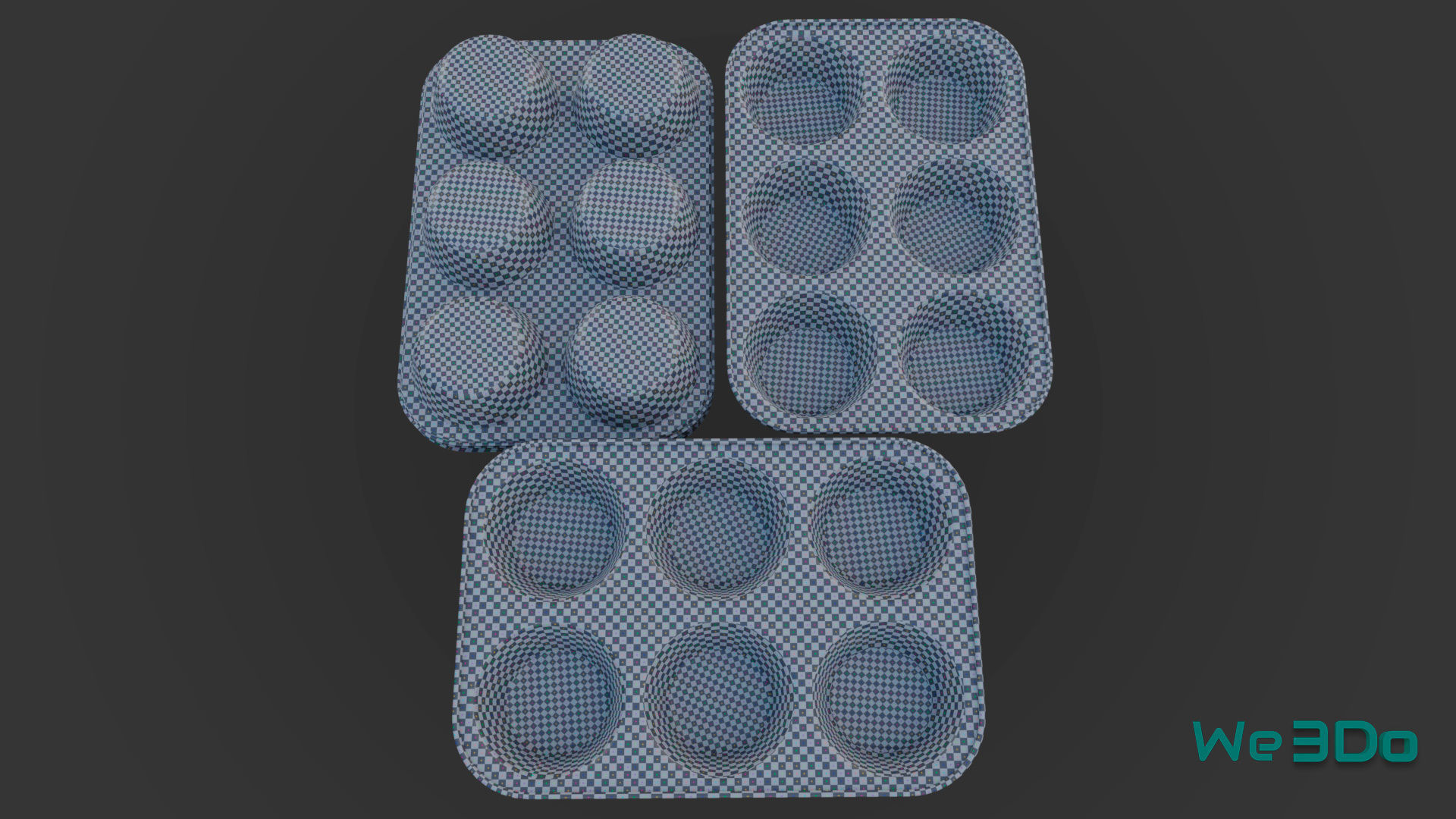Disposable Aluminum Cupcake Muffin Pans Low-poly 3D model_22