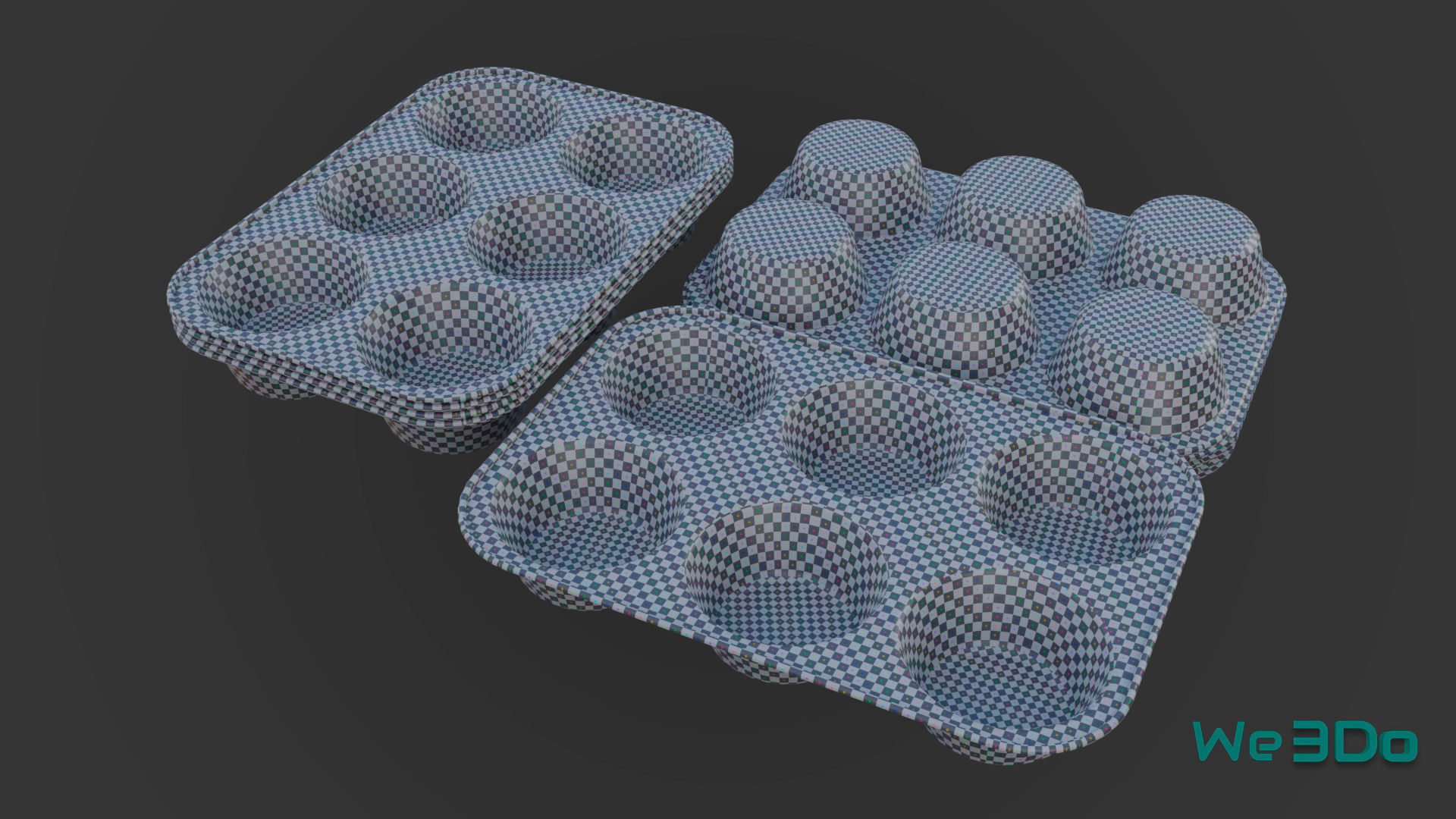 Disposable Aluminum Cupcake Muffin Pans Low-poly 3D model_21