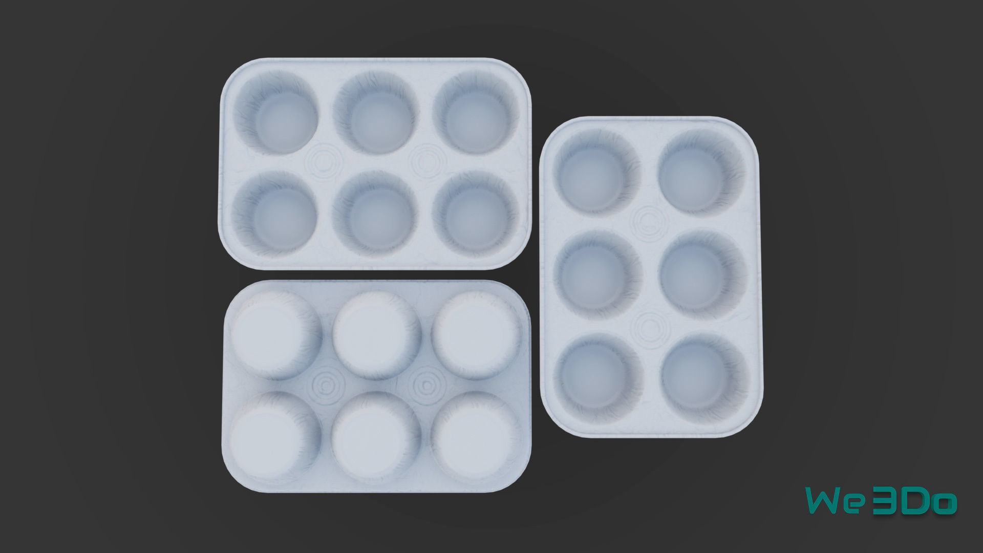 Disposable Aluminum Cupcake Muffin Pans Low-poly 3D model_11