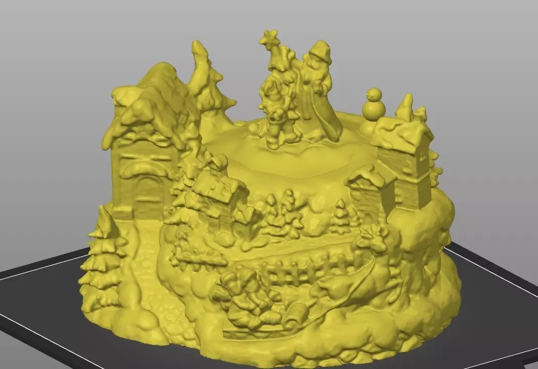 christmass scene deco 3D print model_0