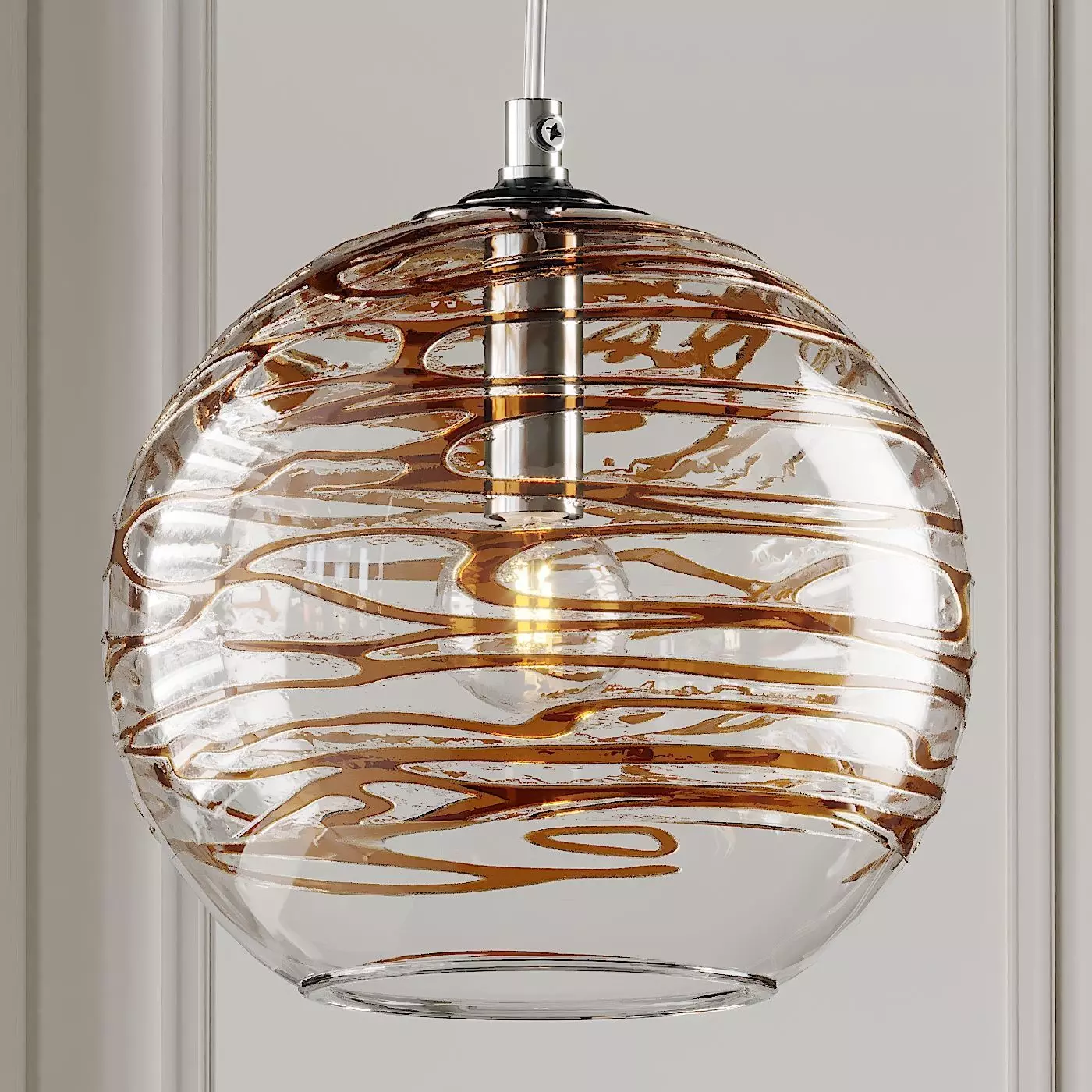 SWIRLING GLASS GLOBE PENDANT LIGHT from Shades of Light 3D model_0