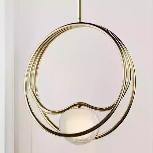 Pair of Brass Pulsar Singolo Chandelier from Cristina Celestino