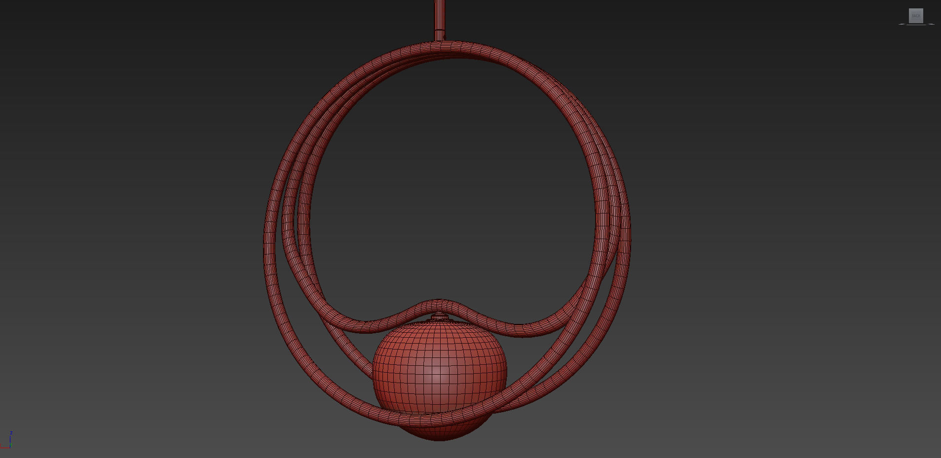 Pair of Brass Pulsar Singolo Chandelier from Cristina Celestino 3D model_6