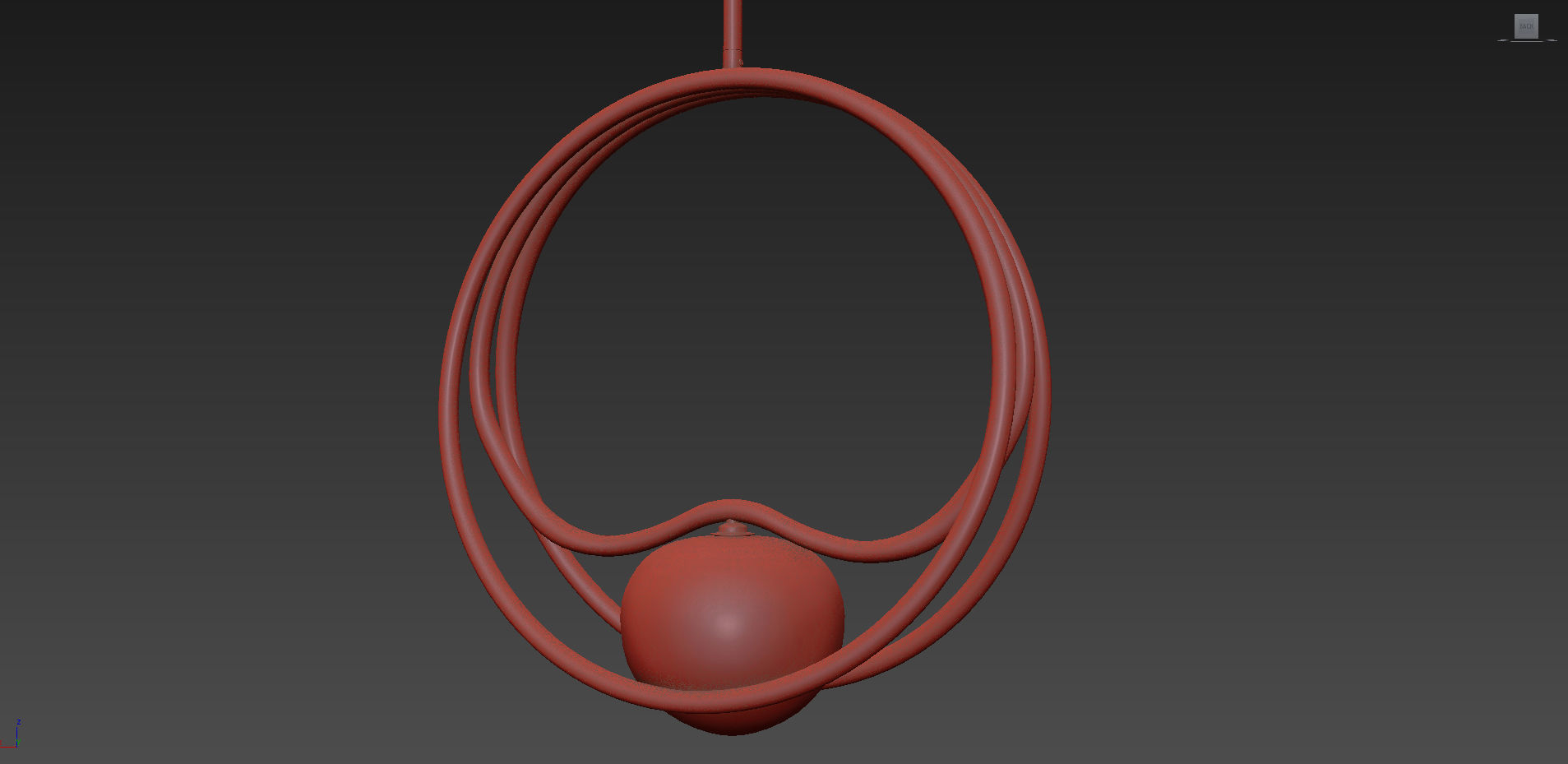 Pair of Brass Pulsar Singolo Chandelier from Cristina Celestino 3D model_5