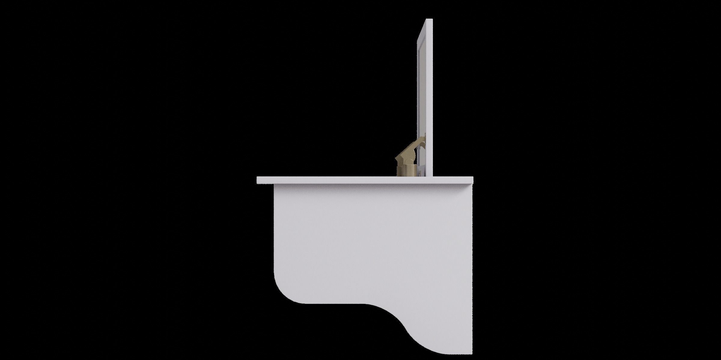 Wall Mount White Ledge With Vanity Mirror 3D model_7
