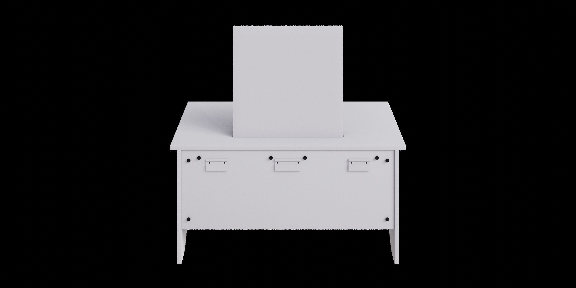 Wall Mount White Ledge With Vanity Mirror 3D model_10