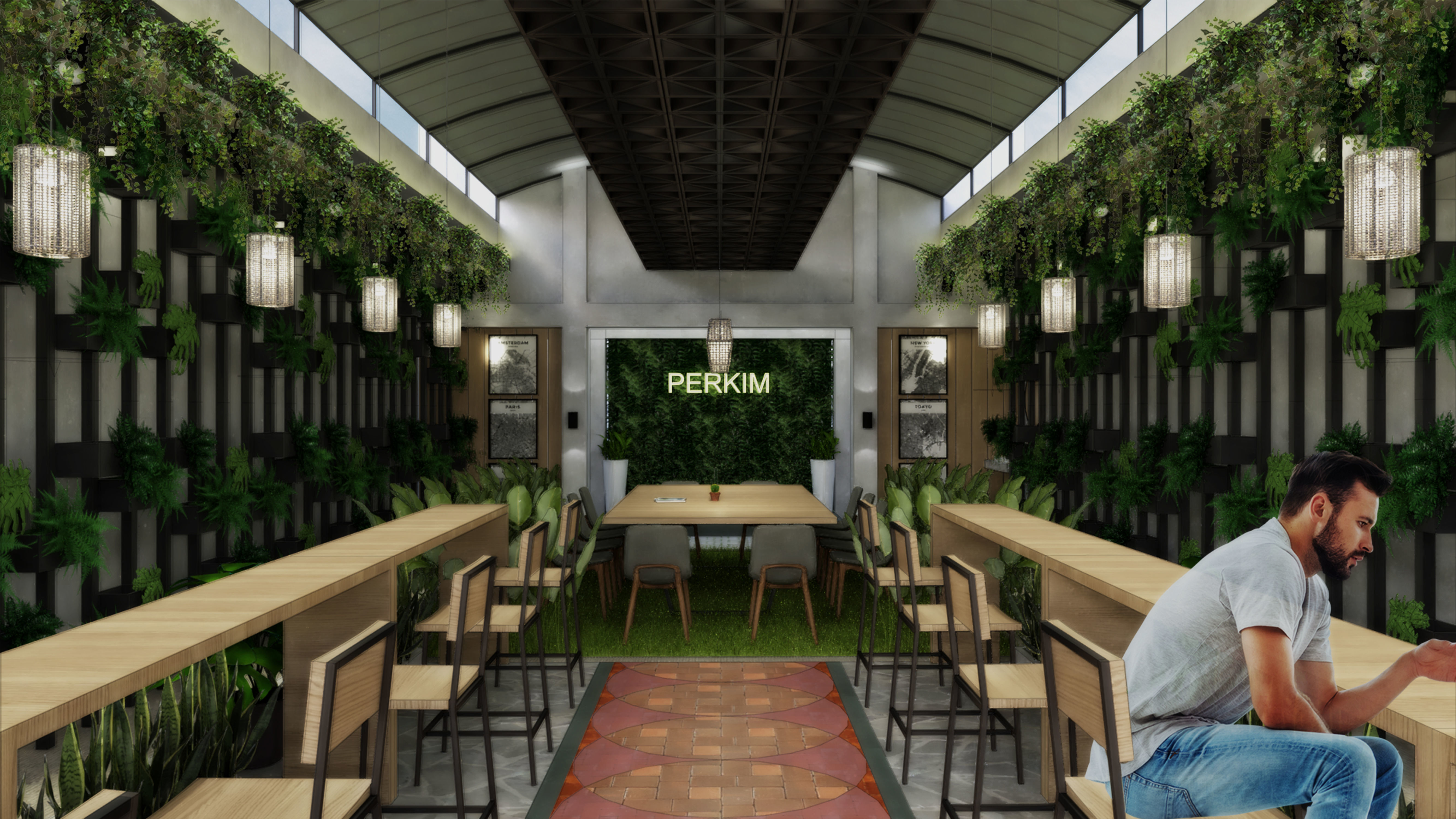 Office Garden Design 3D model_1