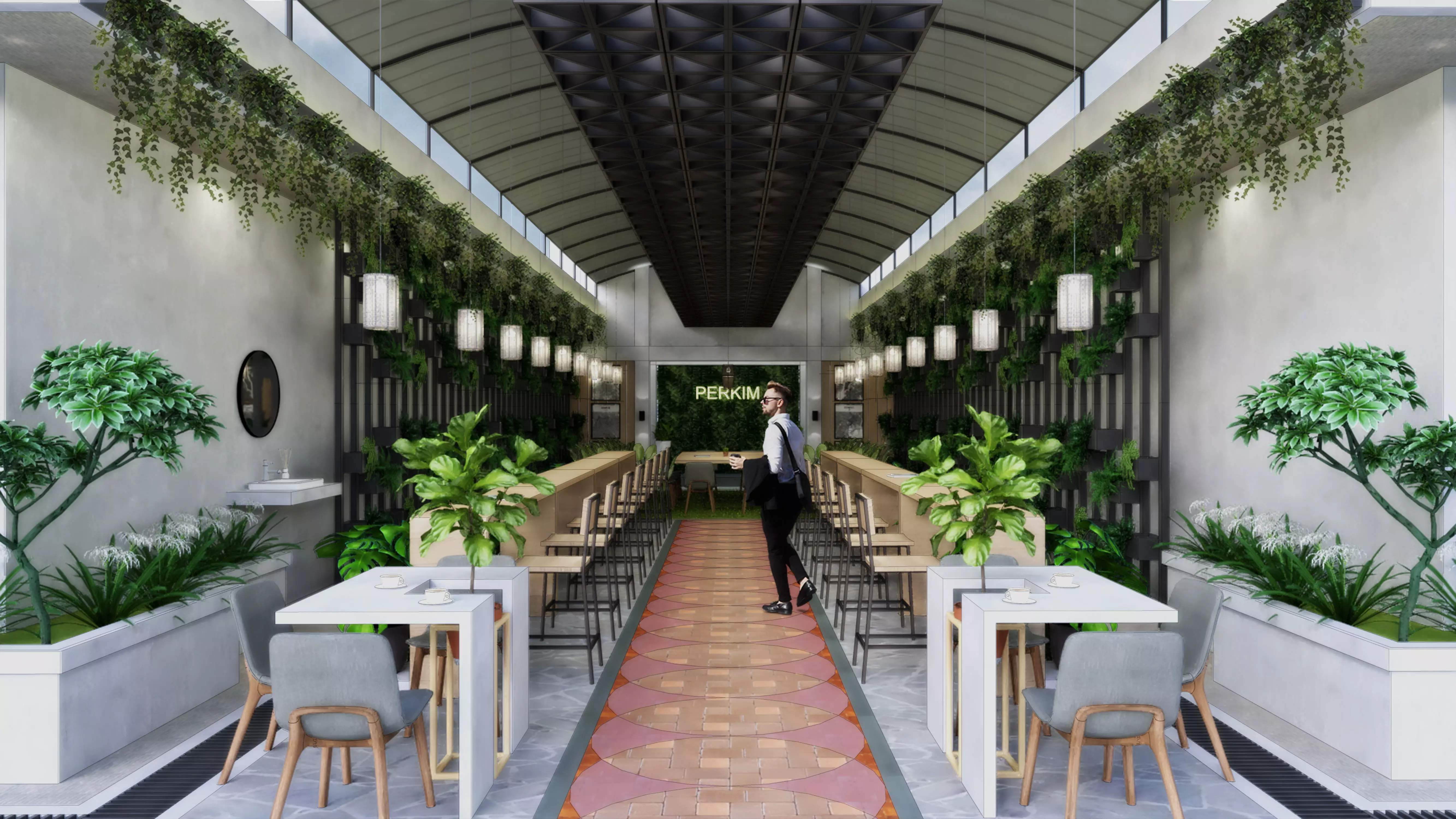 Office Garden Design 3D model_0