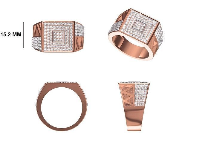 Mens Ring STL OBJ FBX JCD Details 3D print model
