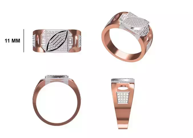 Mens Ring STL OBJ FBX JCD Details 3D print model