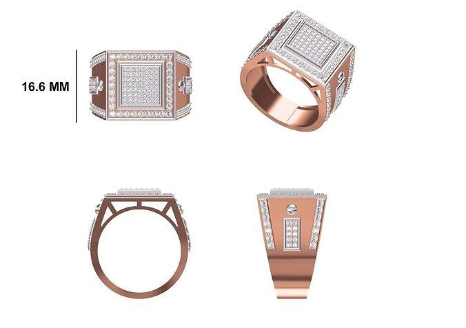 Mens Ring STL OBJ FBX JCD Details 3D print model