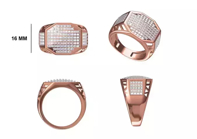 Mens Ring STL OBJ FBX JCD Details 3D print model